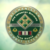 Vierde infanteriedivisie Afghanistan Veteraan Raamsticker (Vel 3)