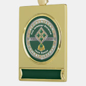 Vierde infanteriedivisie Afghanistan Veteraan Verguld Banner Ornament (Links)