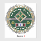 Vierde infanteriedivisie Afghanistan Veteranenauto Sticker (Vel)