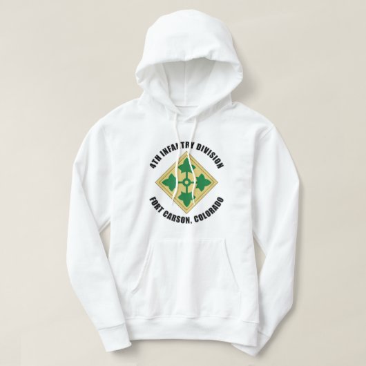 Vierde infanteriedivisie Fort Carson Colorado Embl Hoodie (Design voorkant)