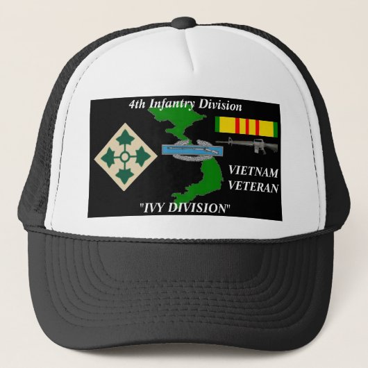 Vierde infanteriedivisie "IVY DIVISION" KogelPette Trucker Pet (Voorkant)