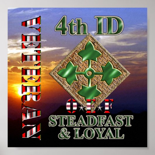 Vierde infanteriedivisie OEF Veteraan Poster (Voorkant)