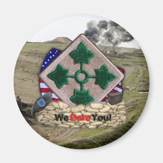 Vierde infanteriedivisie patch irak war vets Magne Magneet (Voorkant)