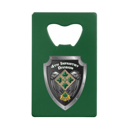 Vierde infanteriedivisie "Steadfast and Loyal"-cad Creditkaart Flessenopener (Voorkant)