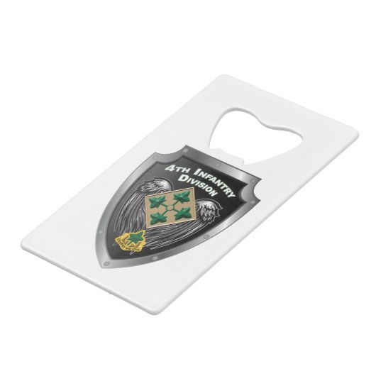 Vierde infanteriedivisie "Steadfast and Loyal"-cad Creditkaart Flessenopener (Achterkant Gekanteld)