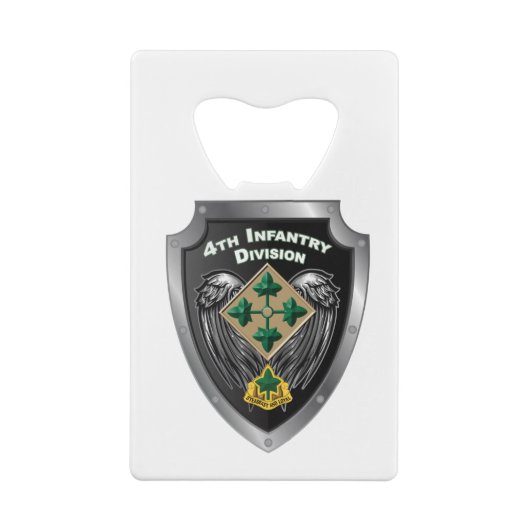 Vierde infanteriedivisie "Steadfast and Loyal"-cad Creditkaart Flessenopener (Achterkant)