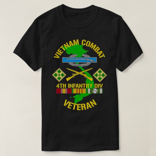 Vierde infanteriedivisie - Vietnam Combat Veteran T-shirt (Design voorkant)