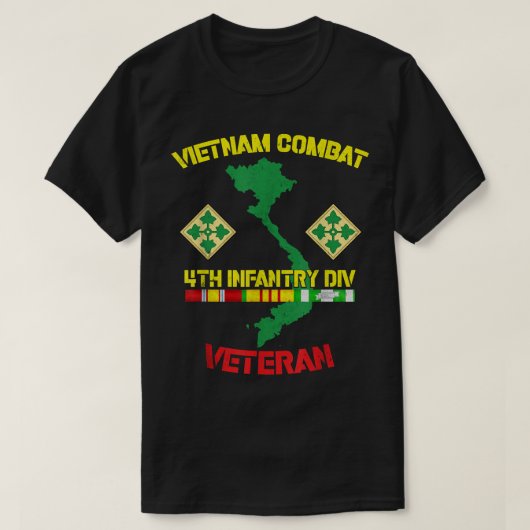 Vierde infanteriedivisie - Vietnam Combat Veteran T-shirt (Design voorkant)