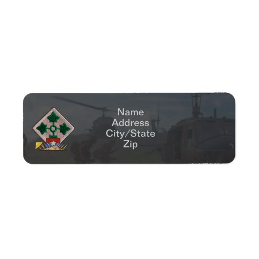 Vierde Infanteriedivisie Vietnam Oorlogsplek Etiket (Voorkant)