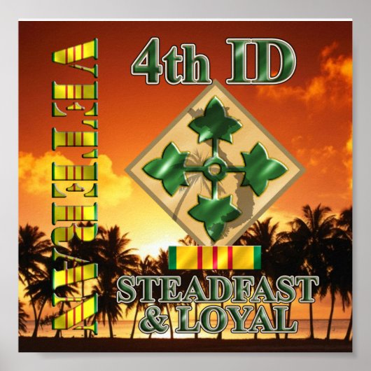 Vierde infanteriedivisie Vietnam Veteraan Poster (Voorkant)