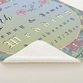 Vierde jaar Jubileum Groen & Blauwe Bloem Sherpa Deken (3/4)