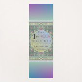 Vierde jaar Jubileum Groen & Blauwe Bloem Yogamat (Voorkant)