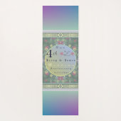 Vierde jaar Jubileum Groen & Blauwe Bloem Yogamat (Achterkant)