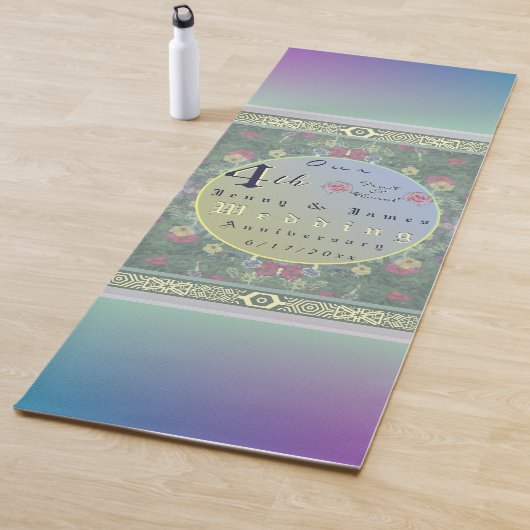 Vierde jaar Jubileum Groen & Blauwe Bloem Yogamat (In situ)