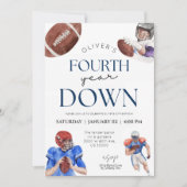 Vierde jaar op football thematje vierde verjaardag kaart (Voorkant)