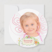 Vierde jaar oud meisje, Waterverf Floral Kaart (Achterkant)