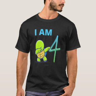 Vierde jaar oud voor schildpad t-shirt