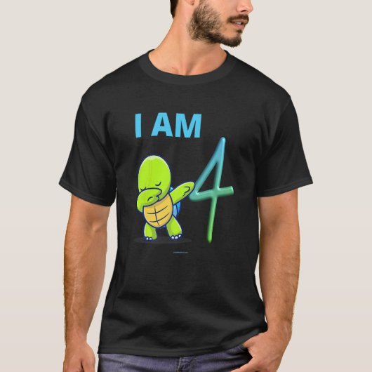 Vierde jaar oud voor schildpad t-shirt (Voorkant)