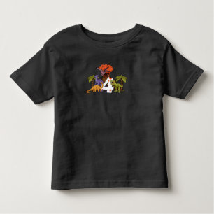 Vierde jarig meisje Dino Dinosaurs 4 jaar oud Kinder Shirts