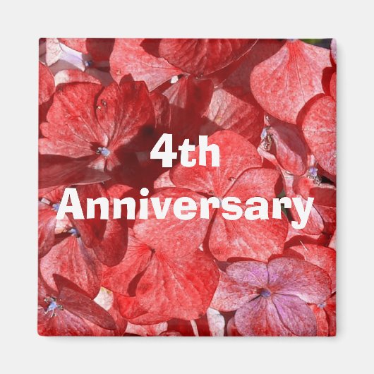 Vierde Jubilea magneet met Hydrangas (Voorkant)