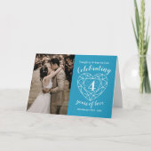 Vierde Jubileum blauw topazhart Kaart (Voorkant)