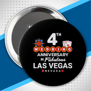 Vierde Jubileum Couples Las Vegas Trip Ronde Button 4,0 Cm