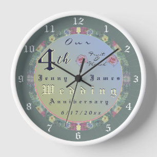 Vierde Jubileum Floral Wall Clock