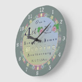 Vierde Jubileum Floral Wall Clock Grote Klok (Hoek)