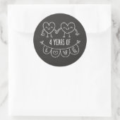 Vierde Jubileum: Gift Chalk Hearts Ronde Sticker (Tas)