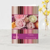 Vierde Jubileum-kaart voor bruiloft - Stapel rozen Kaart (Gele Bloem)