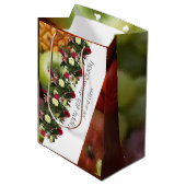 Vierde Jubileum voor bruiloft en bloemen, bewerkba Medium Cadeauzakje (Voorkant Gekanteld)