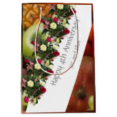 Vierde Jubileum voor bruiloft en bloemen, bewerkba Medium Cadeauzakje (Voorkant)