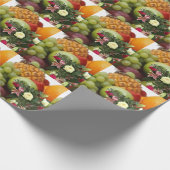 Vierde Jubileum, vruchten en bloemen, Cadeaupapier (Hoek)