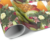 Vierde Jubileum, vruchten en bloemen, Cadeaupapier (Rol Hoek)