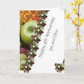 Vierde Jubileum Vruchten en bloemen Kaart (Gele Bloem)