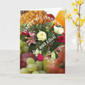 Vierde Jubileum, vruchten en bloemen, Kaart (Gele Bloem)