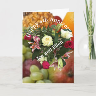 Vierde Jubileum, vruchten en bloemen, Kaart