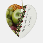 Vierde Jubileum Vruchten en bloemen Keramisch Ornament (Rechts)