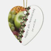 Vierde Jubileum Vruchten en bloemen Keramisch Ornament (Links)