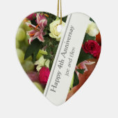 Vierde Jubileum Vruchten en bloemen Keramisch Ornament (Rechts)