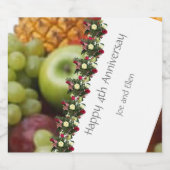 Vierde Jubileum Vruchten en bloemen Sparkling Wijnetiket (Enkel label)