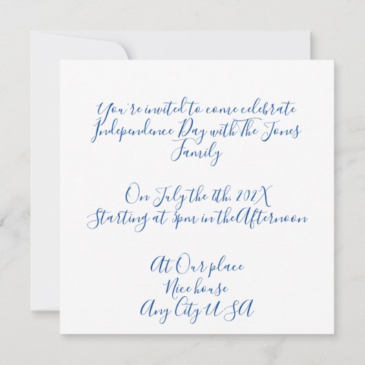 Vierde juli - 4 juli Chill met ons Kaart (Achterkant)