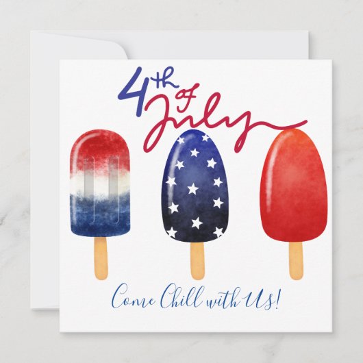 Vierde juli - 4 juli Chill met ons Kaart (Voorkant)