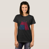 Vierde juli 4e Onafhankelijkheidsdag Amerikaanse v T-shirt (Voorkant volledig)