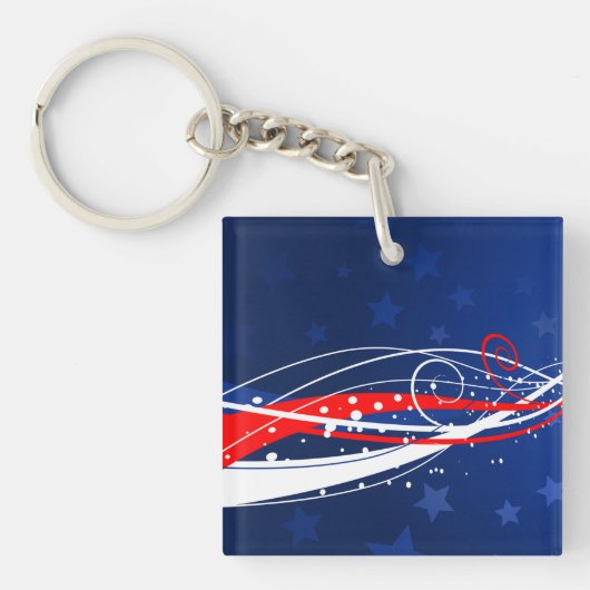 Vierde juli Abstract Sleutelhanger (Voorkant)