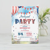 Vierde juli Achtertuin Feest En Achtertuin Kaart (Staand voorkant)
