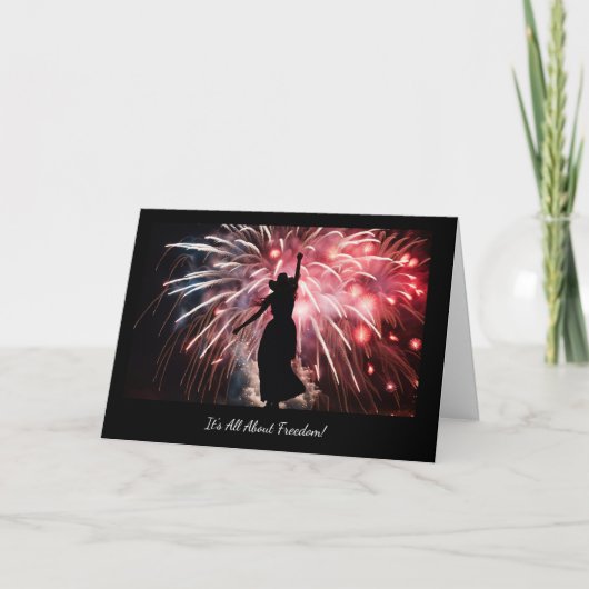 Vierde juli Alles over Vrijheid Gelukkige Vrouw 4t Kaart (Voorkant)
