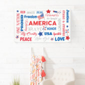 Vierde juli Amerika Verenigde Staten woorden Geper Spandoek (Insitu)