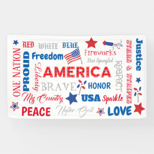 Vierde juli Amerika Verenigde Staten woorden Geper Spandoek