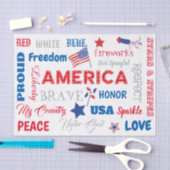 Vierde juli Amerika Verenigde Staten woorden Geper Tissuepapier (Craft)